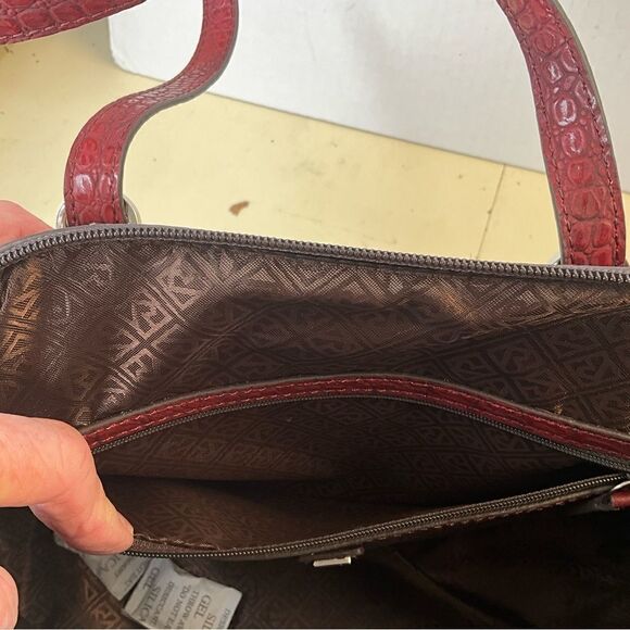 Rellic Croc Purse Burgundy Front and Back Straps With Buckles NWT - Picture 12 of 16